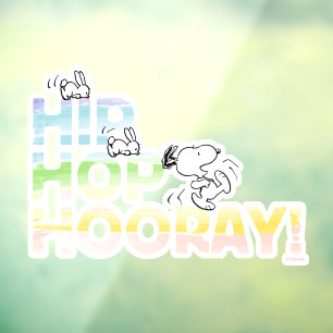 Vinilos Para Cristales Pascua de Snoopy Hip Hop Hooray