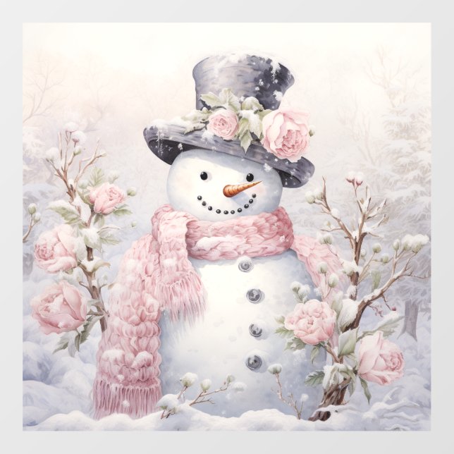 Vinilos Para Cristales Pastel Snowman Window Cling (Hoja)