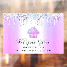 Vinilos Para Cristales Pastelero de Panadería de Cupcakes Gotear Purpurin