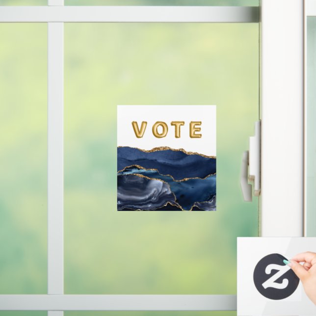 Vinilos Para Cristales Patriotic Blue Gold Agate Vote (Hogar)