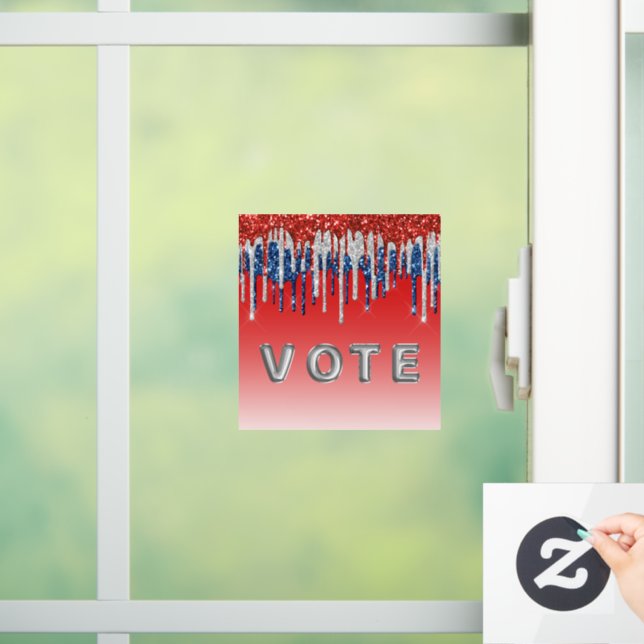 Vinilos Para Cristales Patriotic Glitter Drip Americana Vote (Hogar)