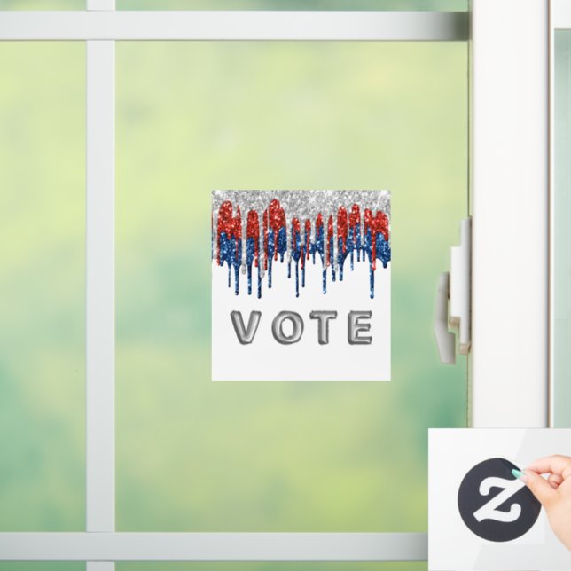 Vinilos Para Cristales Patriotic Glitter Drip Border Vote (Hogar)