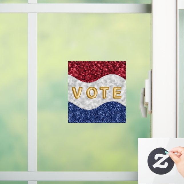 Vinilos Para Cristales Patriotic Mosaic Waves Vote (Hogar)