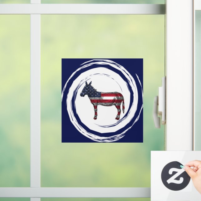 Vinilos Para Cristales Patriotic Red White Blue Donkey (Hogar)