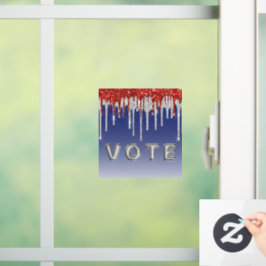 Vinilos Para Cristales Patriotic Red White Glitter Drip Blue Vote