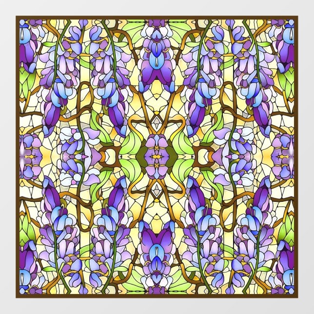 Vinilos Para Cristales Patrón Art Nouveau Wisteria Faux Stained Glass (Hoja)
