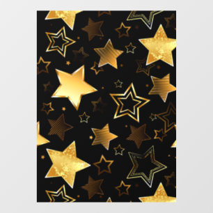 Vinilos Para Cristales Patrón continuo con estrellas doradas