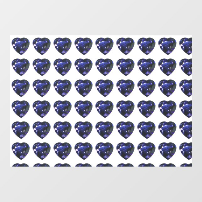 Vinilos Para Cristales Patrón de corazón azul (Hoja)