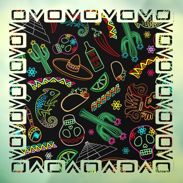 Vinilos Para Cristales Patrón de Fiesta de México (Hoja 3)