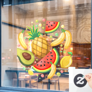 Vinilos Para Cristales Patrón de frutas de verano fresco