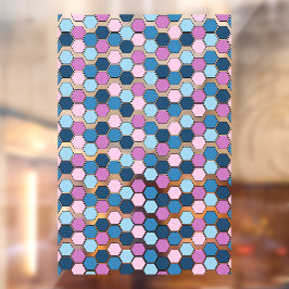 Vinilos Para Cristales Patrón de hexágono rosa y azul de la ciudad de Cre