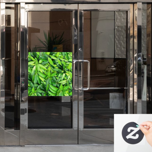 Vinilos Para Cristales Patrón de hojas verdes frondosas - Naturaleza Botá (Puerta de oficina)