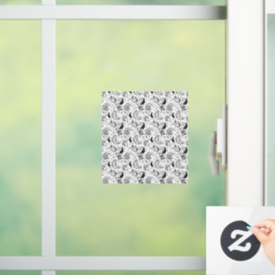 Vinilos Para Cristales Patrón de paisley en negro y blanco – Arte textil 