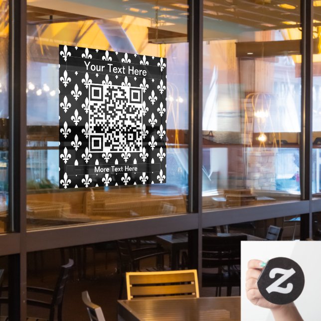 Vinilos Para Cristales Patrón Fleur de Lis, francés, real, blanco (ventana del restaurante)