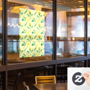 Vinilos Para Cristales Patrón floral con flores amarillas de rosa y tulip