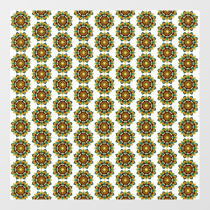 Vinilos Para Cristales Patrón Mandala 02 en amarillo y marrón