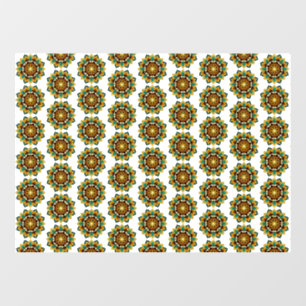 Vinilos Para Cristales Patrón Mandala 02 en amarillo y marrón