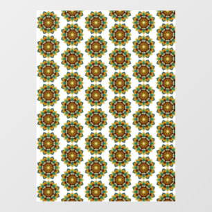 Vinilos Para Cristales Patrón Mandala 02 en amarillo y marrón