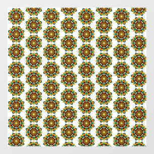 Vinilos Para Cristales Patrón Mandala 02 en amarillo y marrón