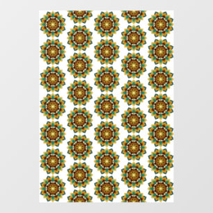 Vinilos Para Cristales Patrón Mandala 02 en amarillo y marrón