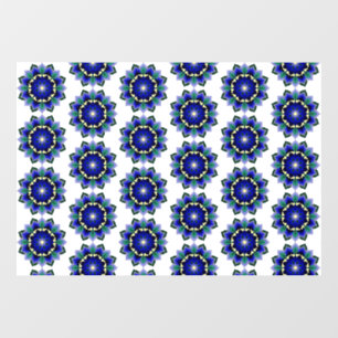 Vinilos Para Cristales Patrón Mandala 02 en azul oscuro