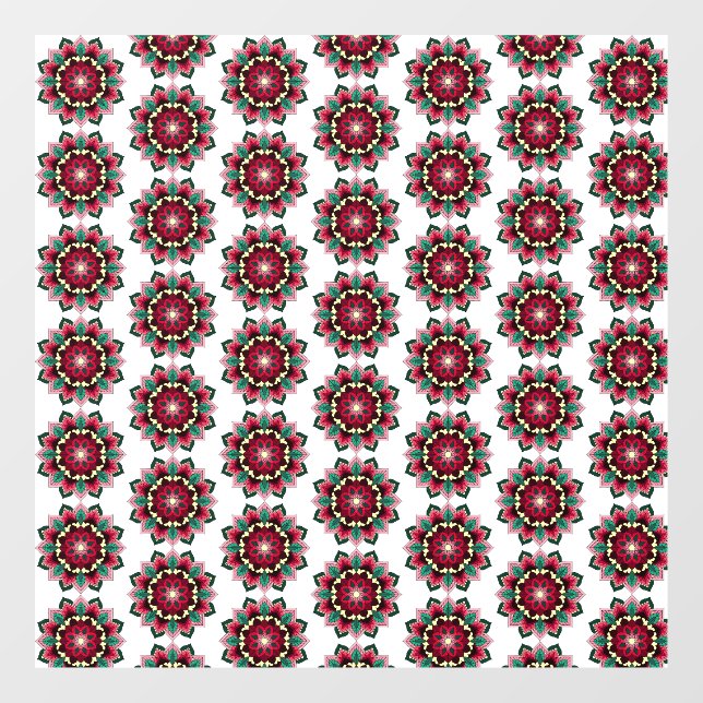 Vinilos Para Cristales Patrón Mandala 02 en rosa profundo (Hoja)