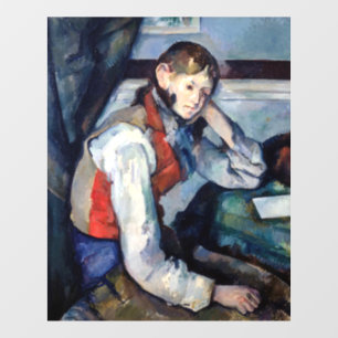 Vinilos Para Cristales Paul Cezanne - Niño en el chaleco rojo