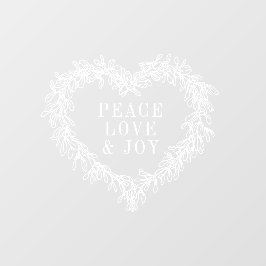 Vinilos Para Cristales Paz, amor alegría mistletoNavidades blanco