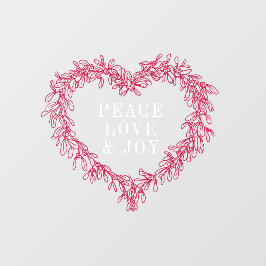 Vinilos Para Cristales Paz, amor alegría mistletoNavidades rojo blanco