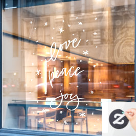 Vinilos Para Cristales Paz Amor Alegría Navidades, Invierno Lluvia