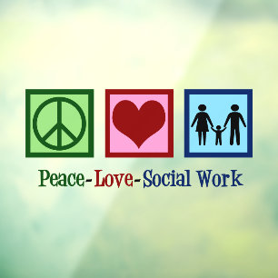 Vinilos Para Cristales Paz Amor Trabajo Social Cuidado Trabajador Social