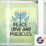 Vinilos Para Cristales Paz Amor y Milagros Hanukkah Menorah<br><div class="desc">Paz Amor y Milagros Hanukkah Menorah Window Clin</div>