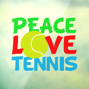 Vinilos Para Cristales Peace Love Tennis Cute Sports