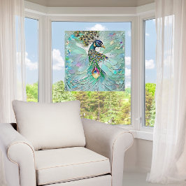 Vinilos Para Cristales Peacock de vidrio roto en falso