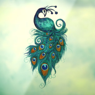 Vinilos Para Cristales Peacock Feathers Peacocks Verde azulados