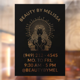 Vinilos Para Cristales Pelo Maquillaje Uñas Salón Tarot Marketing Oro Neg