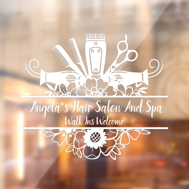 Vinilos Para Cristales Peluquería y Spa Blanco Personalizado (Hoja 2)