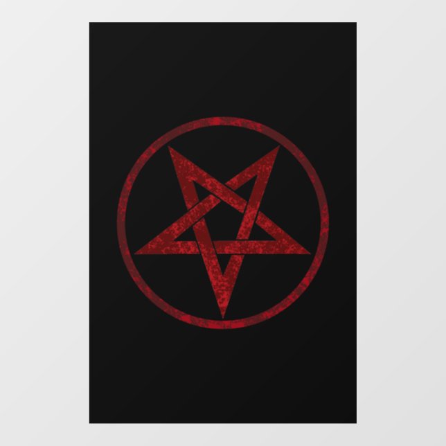Vinilos Para Cristales Pentagram del diablo Rojo (Hoja)