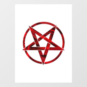 Vinilos Para Cristales Pentagram del diablo Rojo