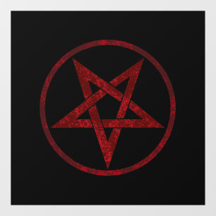 Vinilos Para Cristales Pentagram del diablo Rojo