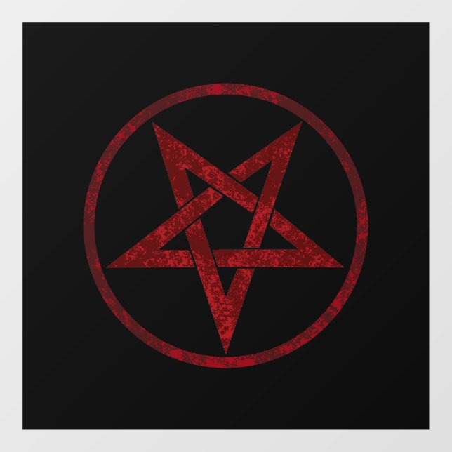 Vinilos Para Cristales Pentagram del diablo Rojo (Hoja)