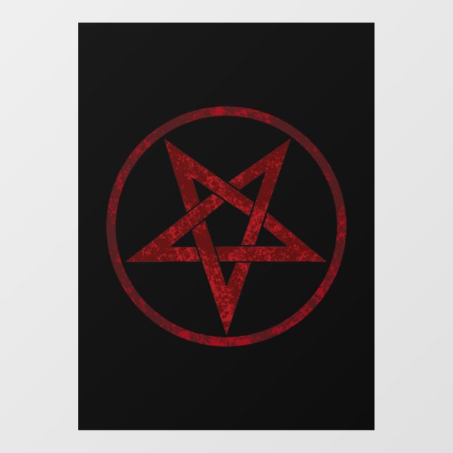 Vinilos Para Cristales Pentagram del diablo Rojo (Hoja)
