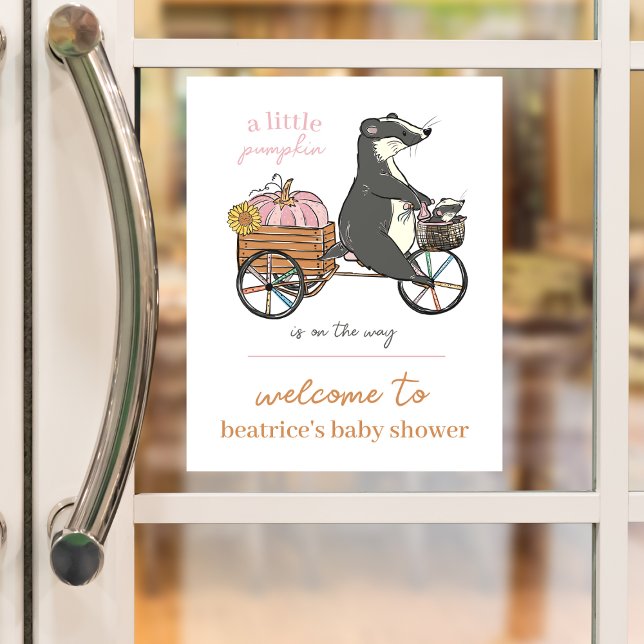 Vinilos Para Cristales Pequeña calabaza en el camino Chica Baby Shower bi (Subido por el creador)