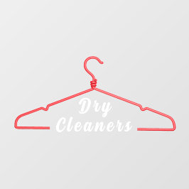 Vinilos Para Cristales Perchero de ropa Limpiador de seco Anuncio de nego