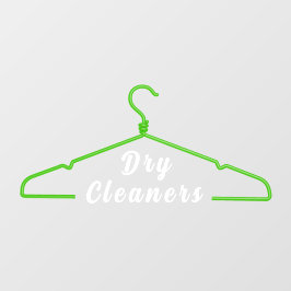 Vinilos Para Cristales Perchero de ropa Limpiador de seco Anuncio de puer