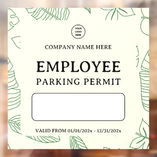 Vinilos Para Cristales Permiso de entrada de estacionamiento para emplead
