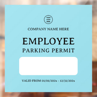 Vinilos Para Cristales Permiso de entrada de estacionamiento para emplead