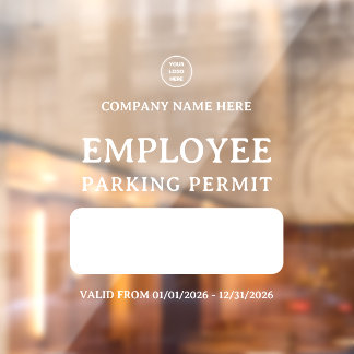 Vinilos Para Cristales Permiso de entrada de estacionamiento para emplead