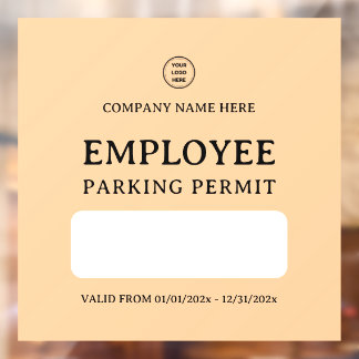 Vinilos Para Cristales Permiso de entrada de estacionamiento para emplead