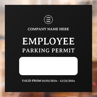 Vinilos Para Cristales Permiso de entrada de estacionamiento para emplead